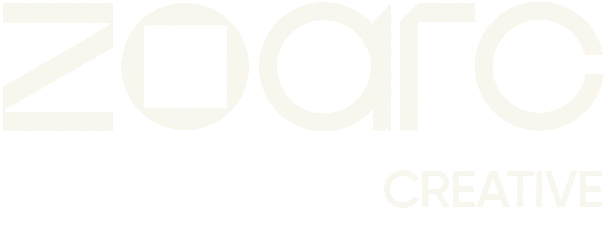 Animated ZOARC Creative logo used in the site header for dynamic brand presentation.