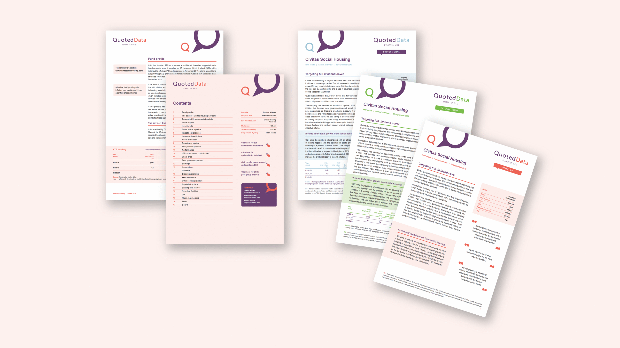 Research report template in Microsoft Word for Quoted Data – ZOARC Creative