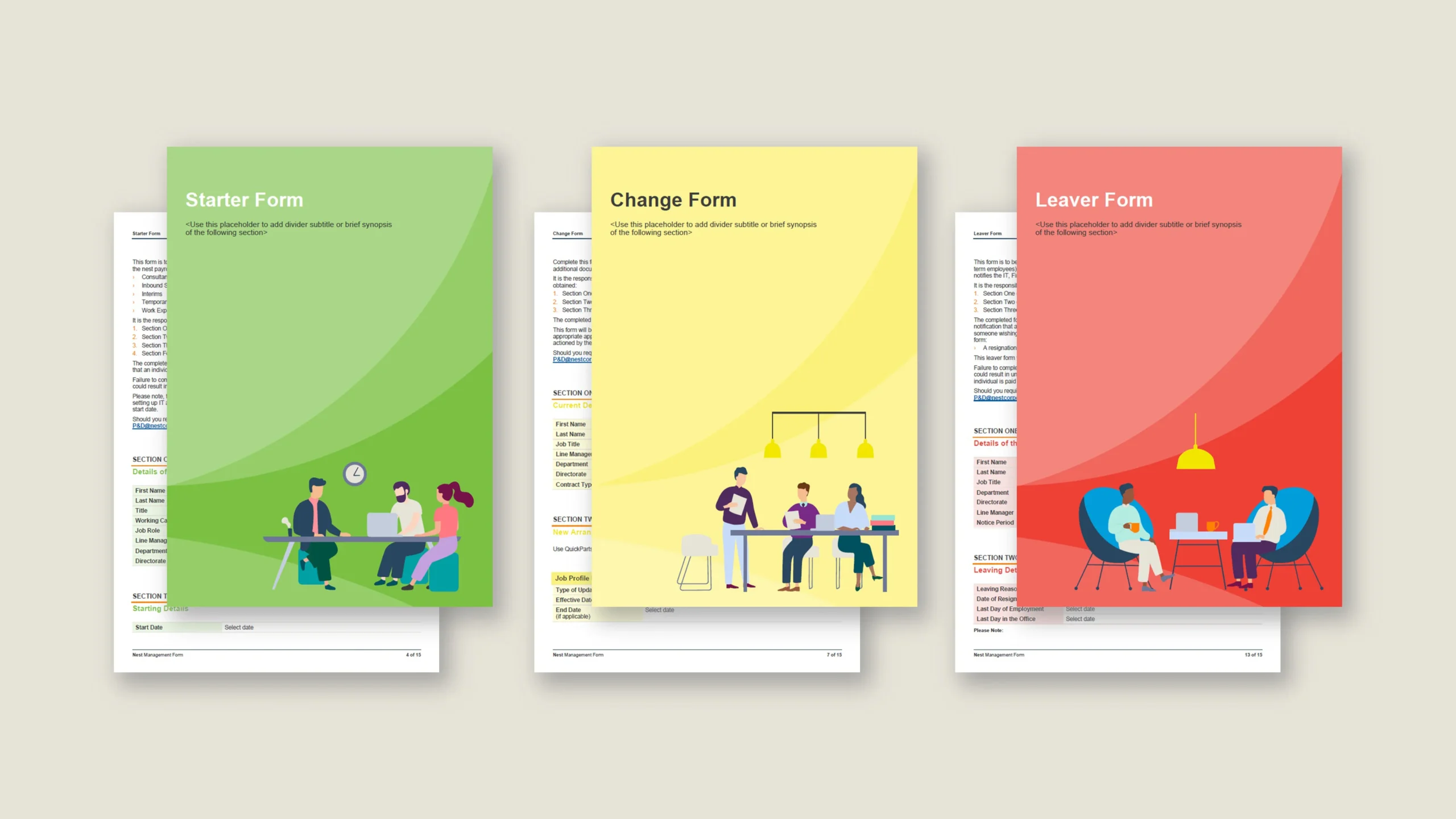 Branded Microsoft Word policy and procedure form for a Pensions provider – ZOARC Creative