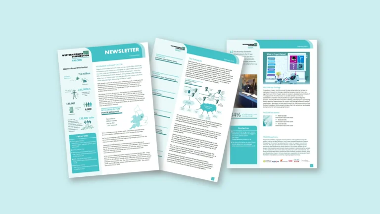 Word newsletter template design for Western Power Distribution – ZOARC Creative document formatting expert