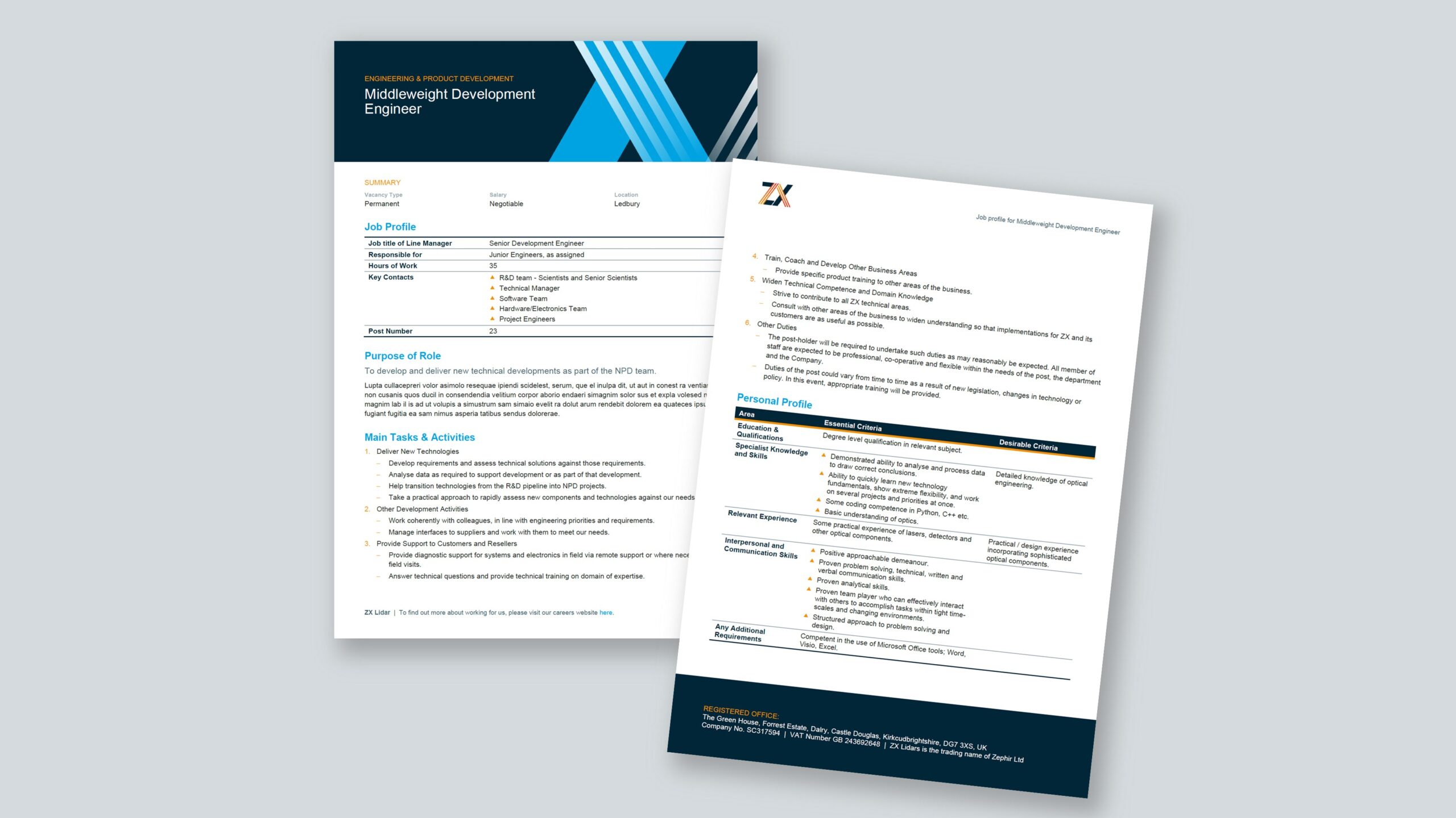 Word template for ZX Lidars with structured styles and branded formatting by ZOARC Creative.