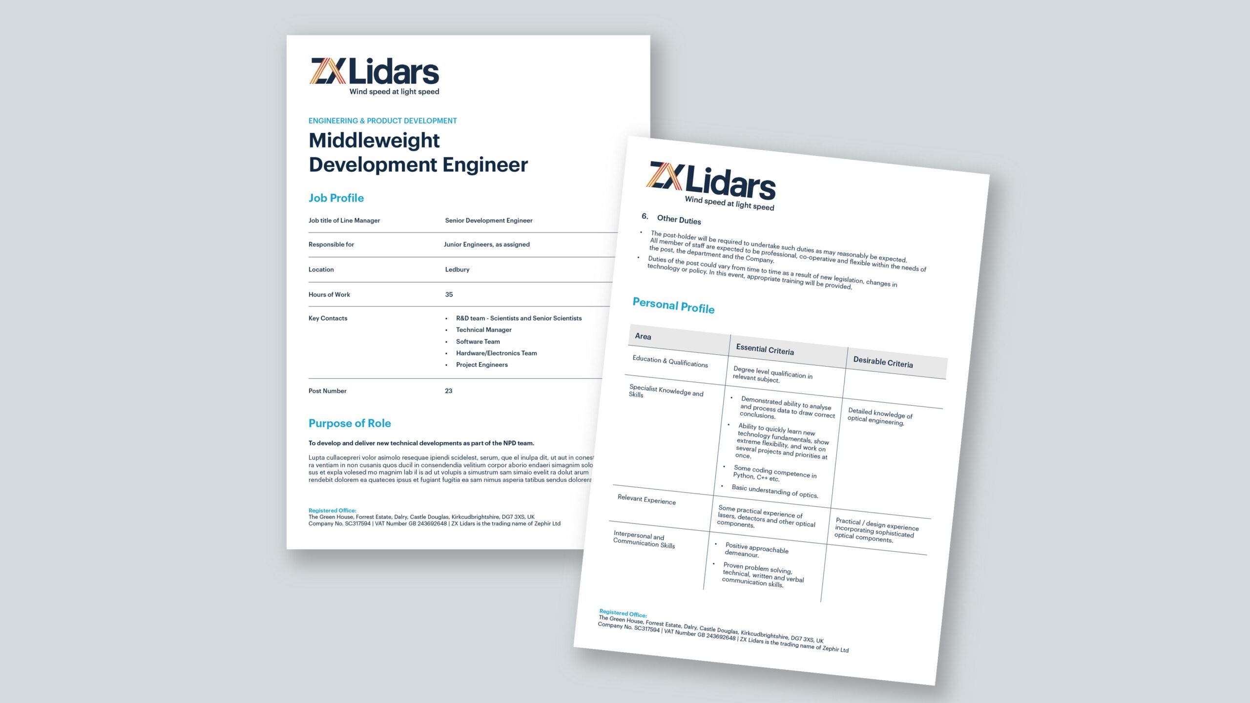 Word document for ZX Lidars with manual formatting and uneven headings.