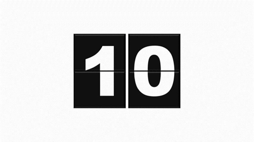 Animated split-flap countdown slide created in PowerPoint for town hall events and corporate presentations