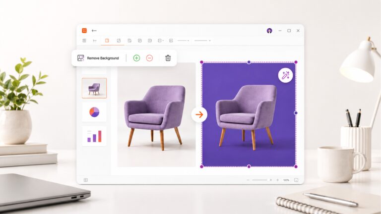 Example of using the Remove Background tool in Microsoft Office to clean up an image in PowerPoint, Word and Excel.